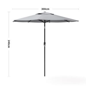 3M Backyard Sunshade Parasol Garden Tilt Umbrella with Crank