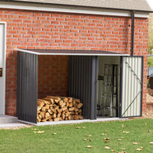 8ft W Outdoor Firewood Log Storage Shed