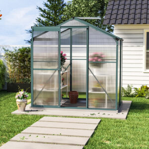 4′ x 6′ ft Garden Greenhouse Green Framed with Vent