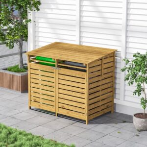 4ft/ 6ft Outdoor Trash Can Storage Shed Spruce Wood