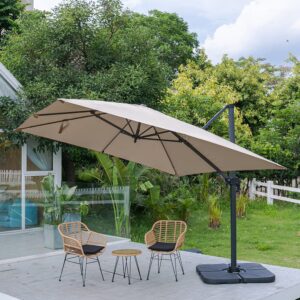 3 x 3M Wide Garden Parasol Outdoor Hanging UV Resistant and Waterproof Umbrella for Patio