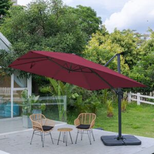 3 x 3M Wide Garden Parasol Outdoor Hanging UV Resistant and Waterproof Umbrella for Patio