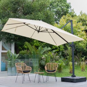 3 x 3M Wide Garden Parasol Outdoor Hanging UV Resistant and Waterproof Umbrella for Patio