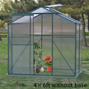 4×6 ft/ 6×6 ft/ 8×6 ft/ 10×6 ft Garden Greenhouse Green Framed with Vent