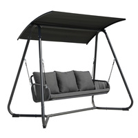 3 Seater Rope and Steel Garden Swing – Grey