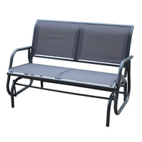 Steel 2 Seater Rocking Bench - Grey