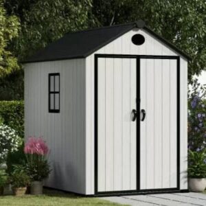 6'x8'ft/8'x8'ft/8'x12'ft/8'x16'ft Gray Wood Grain Plastic Tool Shed