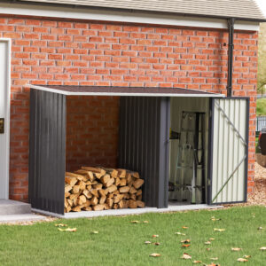 8ft Wood Outdoor Firewood Log Storage Shed