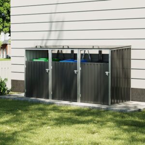 Metal Outdoor Bin Shed for 1/2/3/4 Trash Bins
