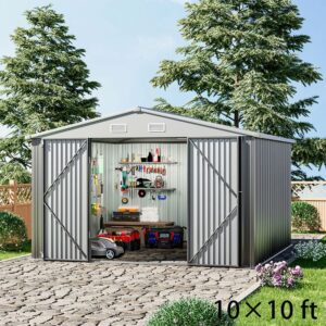 3×5 ft/ 4×6ft/ 6×8 ft/ 10×8ft/ 10×10ft/ 10×12ft Metal Outdoor Garden Storage Shed Motorcycle Sheds with Lockable