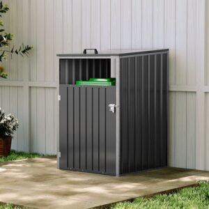 Metal Outdoor Bin Shed for 1/2/3/4 Trash Bins