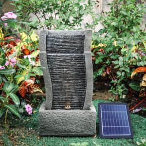 50CM H Slate Effect Modern Waterfall Ornament Garden Water Feature Cascading Tiered Water - 2 Units