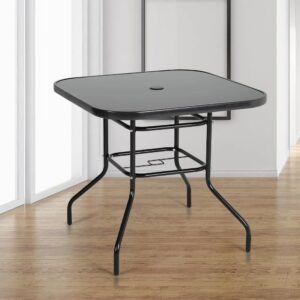 80/105cm Wide Square Garden Table Patio Outdoor Dining Table Coffee Bistro Table - W 80 x L 80 x H 72 cm