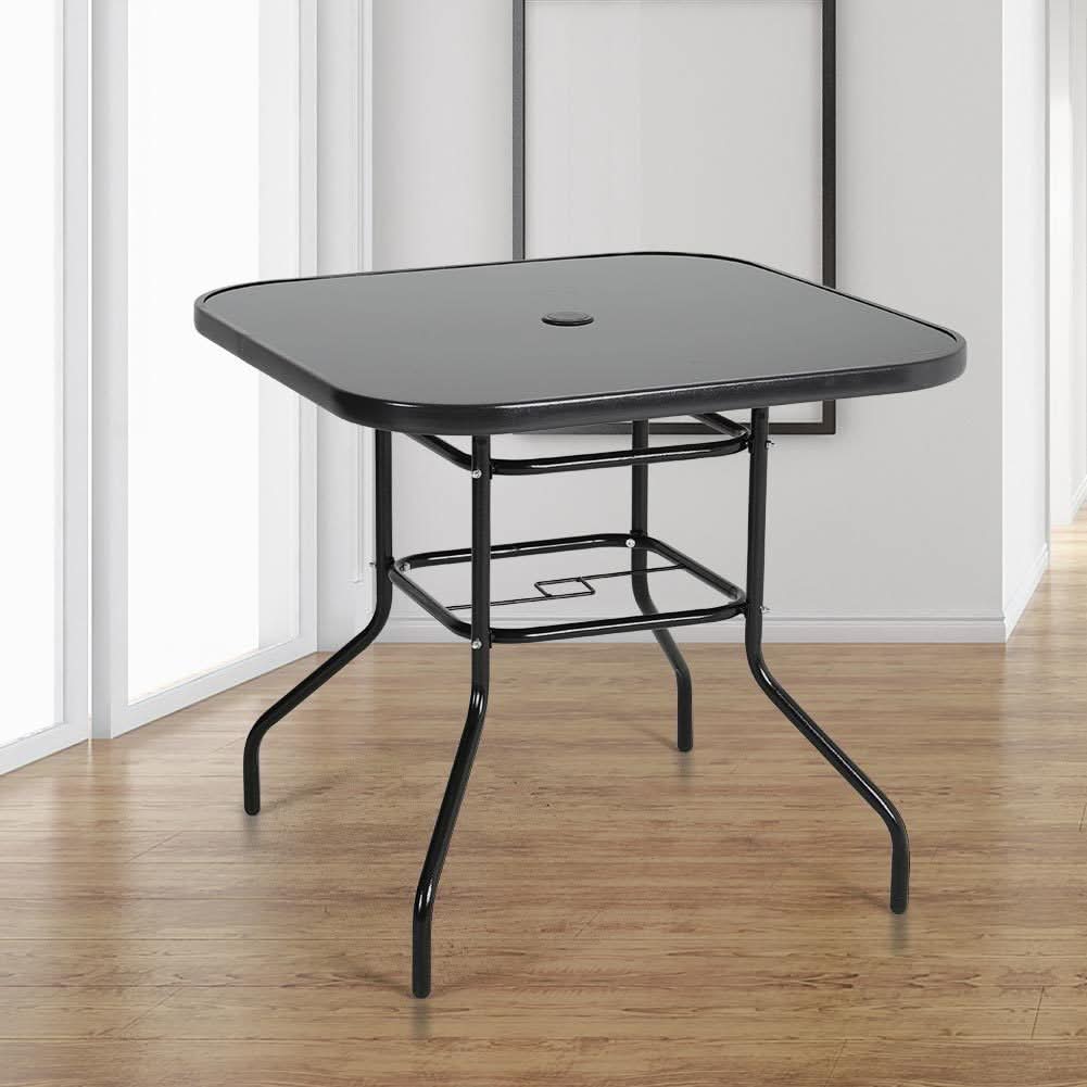 80/105cm Wide Square Garden Table Patio Outdoor Dining Table Coffee Bistro Table - W 80 x L 80 x H 72 cm