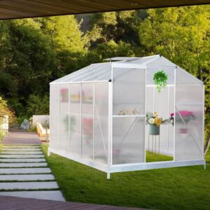Aluminium Hobby Greenhouse with Window Opening - With Base