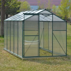 Large Aluminium Hobby Greenhouse and Window Opening - With Base