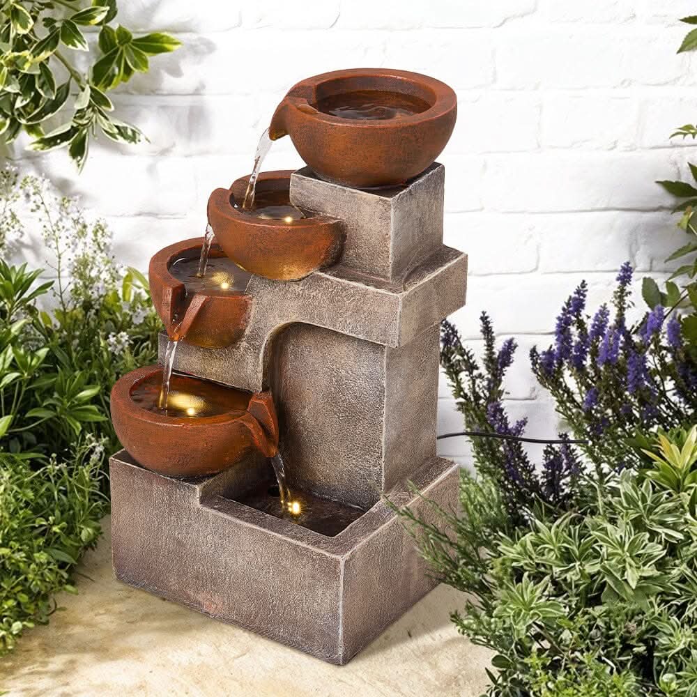 Outdoor Garden Water Feature with 2.4W Solar Water Pump - A