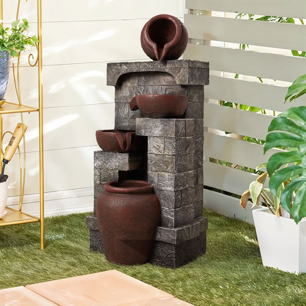 Outdoor Garden Water Feature with 2.4W Solar Water Pump - B
